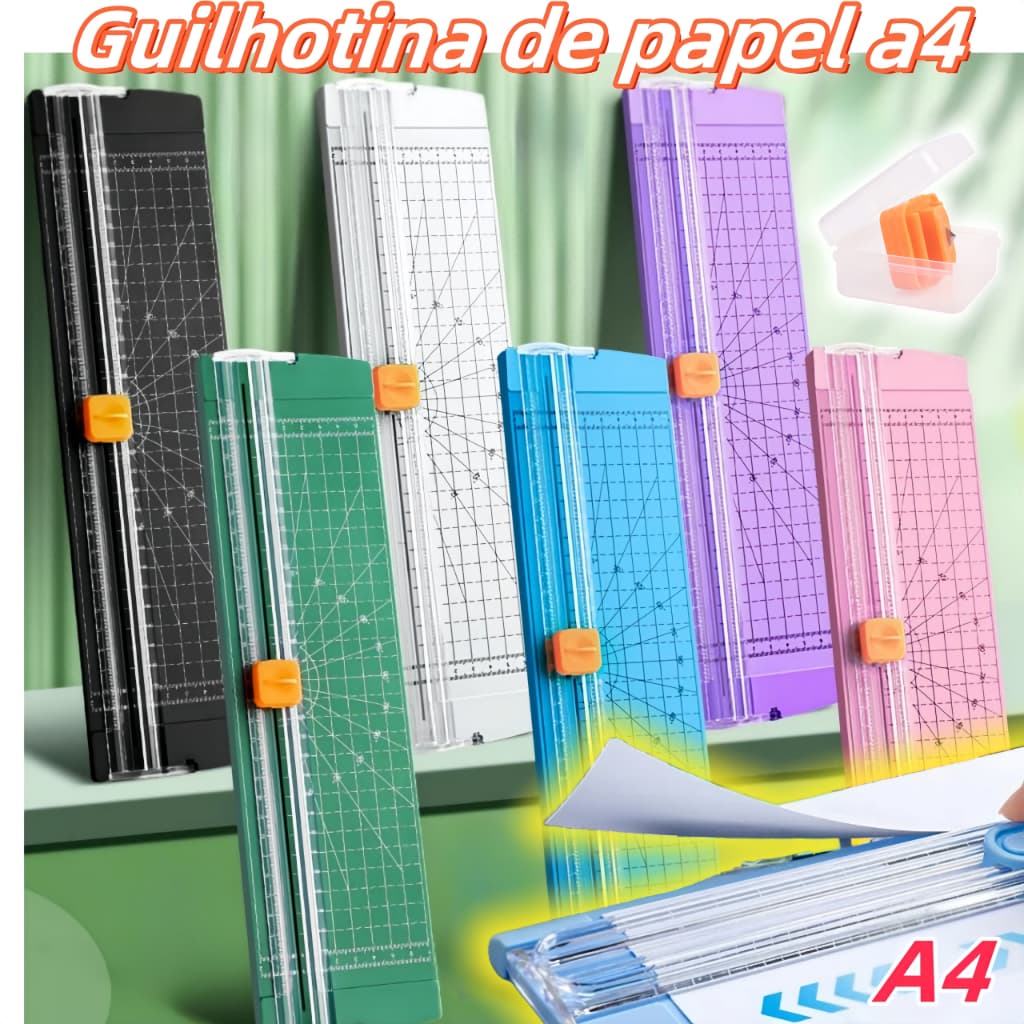 Guilhotina Portátil de Papel A4 para Cortador Profissional com Lâmina de Precisão para Escritório,Scrapbook e Artesanato