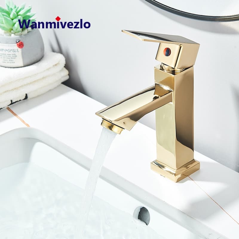 Torneira Para Bacia Quadrada De Cubo Único De Água Fria