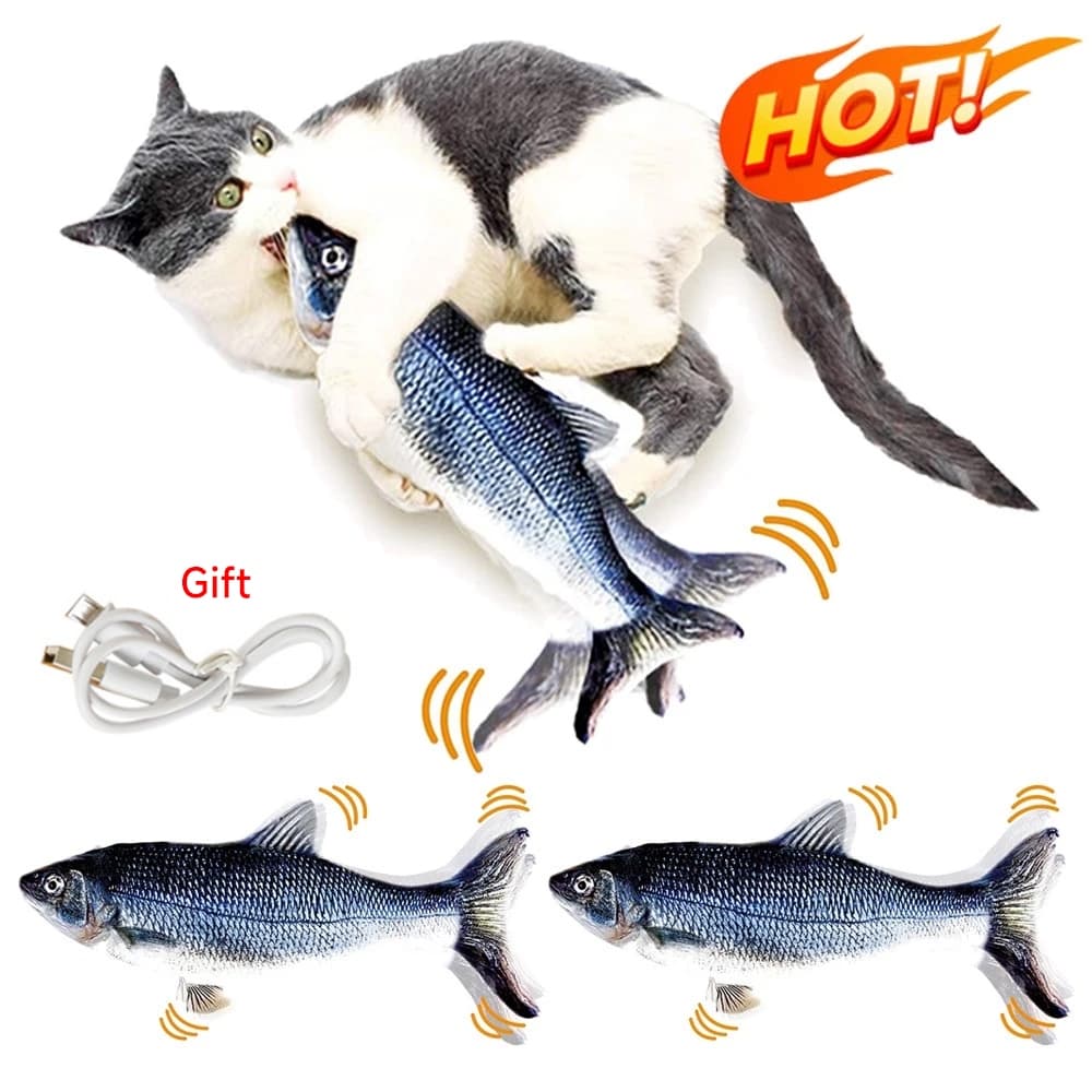 Brinquedo Peixe Elétrico Recarregável para Gato e Pets