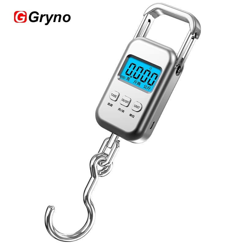 Gryno Balança De Bagagem 50kg Peso LED Digital Mini Eletrônica De Alta Precisão Para Viagens Bolsa De Pesca Tela LCD