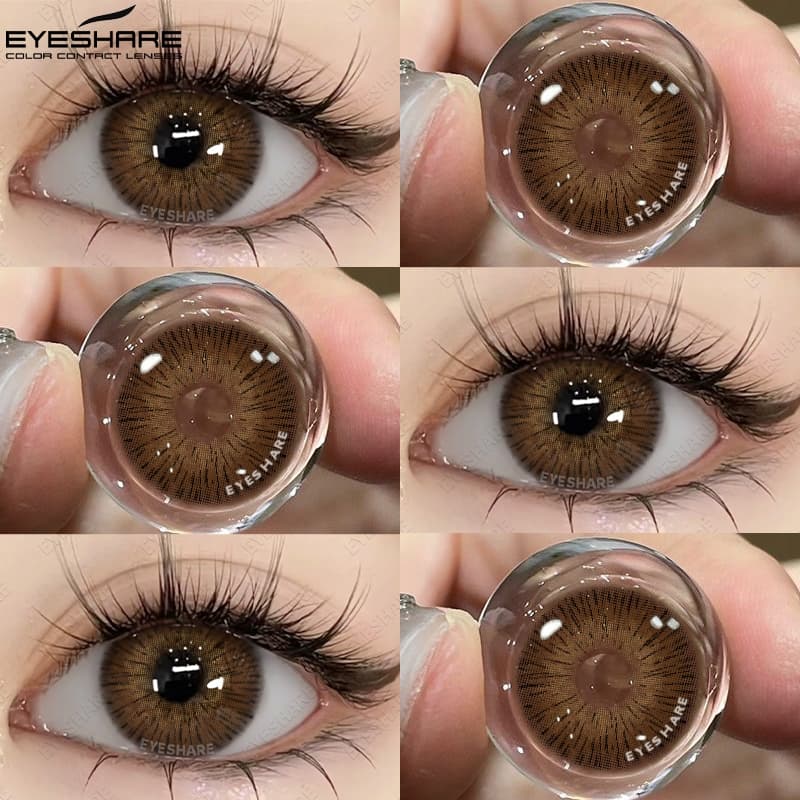 Eyeshare 2 Peças Lentes De Contato Para Os Olhos De Chocolate Cor Natural Uso Diário Anuais
