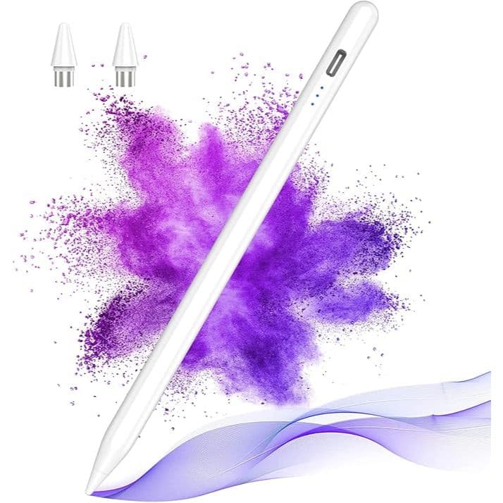Caneta de lápis dedicada para iPad-White (com função de toque acidental Anti-palma, com Design de função inclinada)