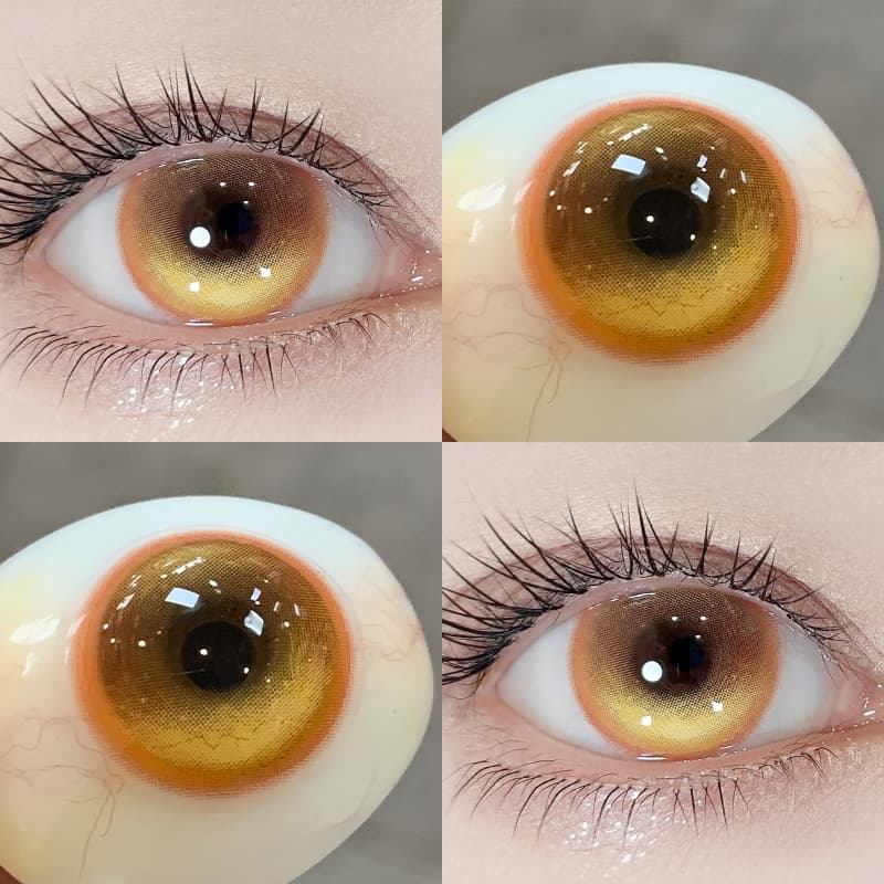 COD E Grau : 0 ~-8.002 Unidades De Lentes De Contato Coloridas Power Para Os Olhos Brown Gold Softlens 14.5 Mm Halloween