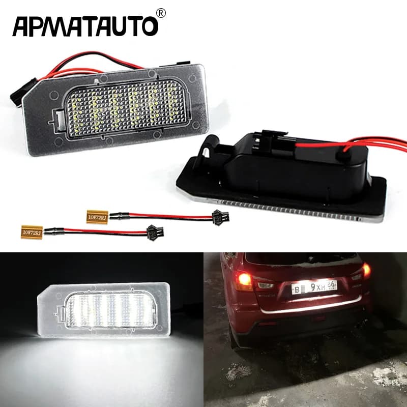 2 Pcs Branco LED Lâmpada De Matrícula Para Mitsubishi 3a Geração Outlander Sport ASX RVR E (GA/XA/XB/XC/XD) (ES/SE) 2010