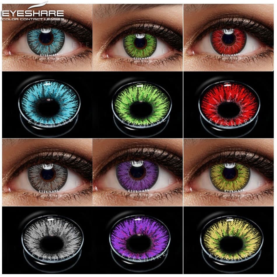 EYESHARE 1 Par De Lentes De Contato Coloridas Cosméticas Para Olhos De Pupila Lindas Cosplay De Halloween Loucas