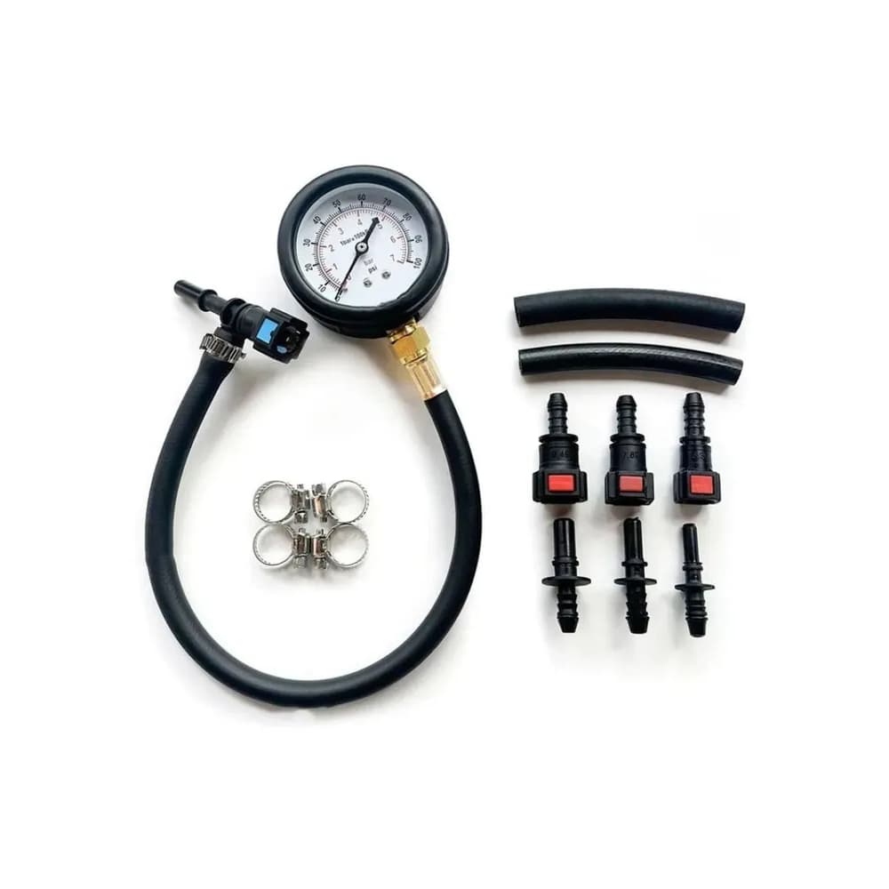 Kit Teste De Manômetro De Pressão Bomba De Combustível Carro Moto Com 11 Peças