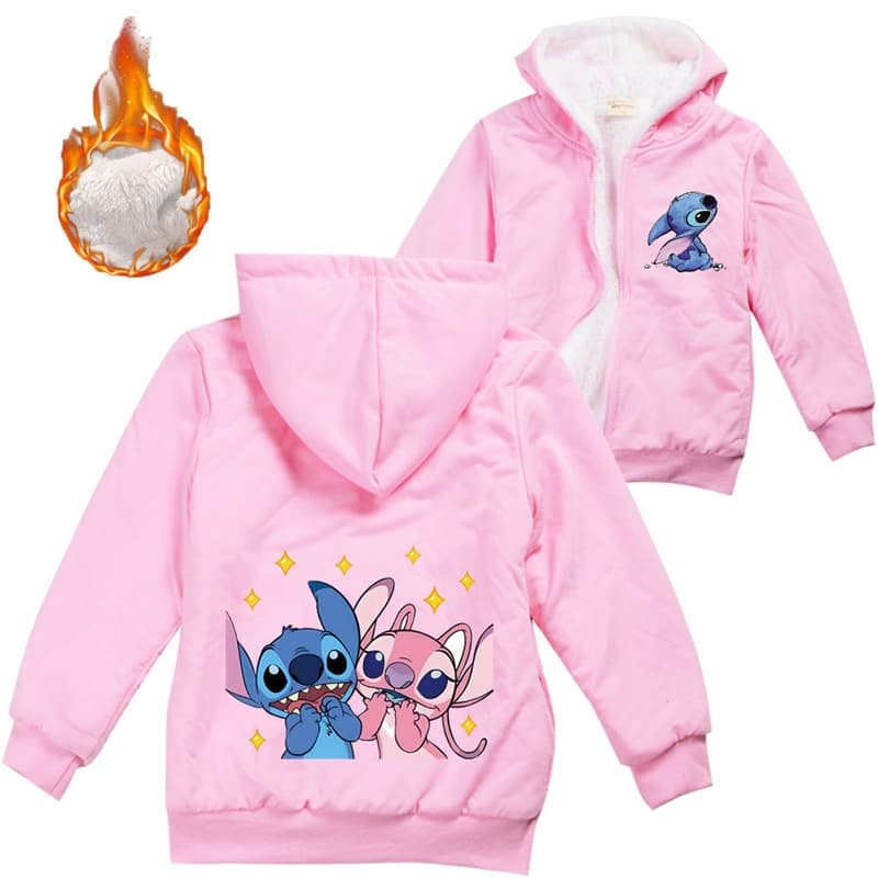 Lilo E Stitch Crianças Jaquetas De Inverno Meninos Menina Grosso Casaco Quente Adolescente Com Capuz Outerwear Roupas