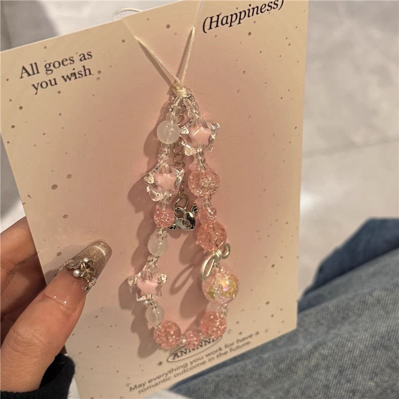 Ins Estilo Doce E Bonito Versátil Corrente Do Telefone Móvel Estrela Pingente Rosa CCD Arco Câmera