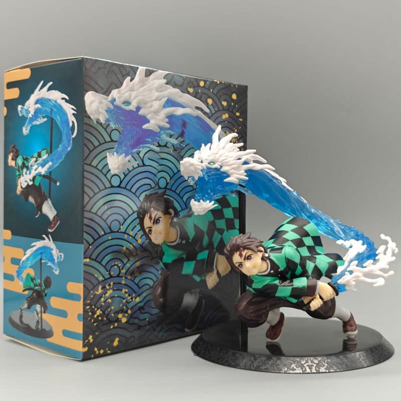 18cm Demon Slayer : Kimetsu No Yaiba Figura Tanjiro Luta Zenitsu Chama Pilar Vulcan Anime Periférico Caixa Ornamento Pre