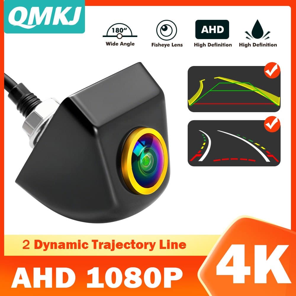 Câmera De Carro Reversa De Trajetória Dinâmica AHD 1080P Com Lente Olho De Peixe De 180 Graus CCD Cor Visão Noturna Dire