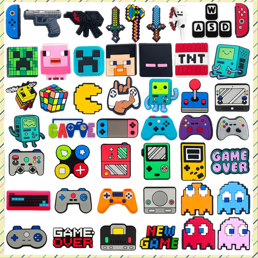 Quente 1 Pçs Jogos console Série Sapatos Encantos Acessórios Decorar Chinelos Sandálias Fivela Presentes