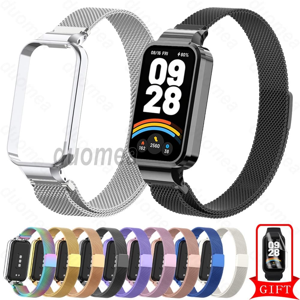 Pulseira De Metal De Aço Inoxidável , Acessórios De Para Xiaomi Smart Band 9 8 Active / Redmi Smart Band 2 3