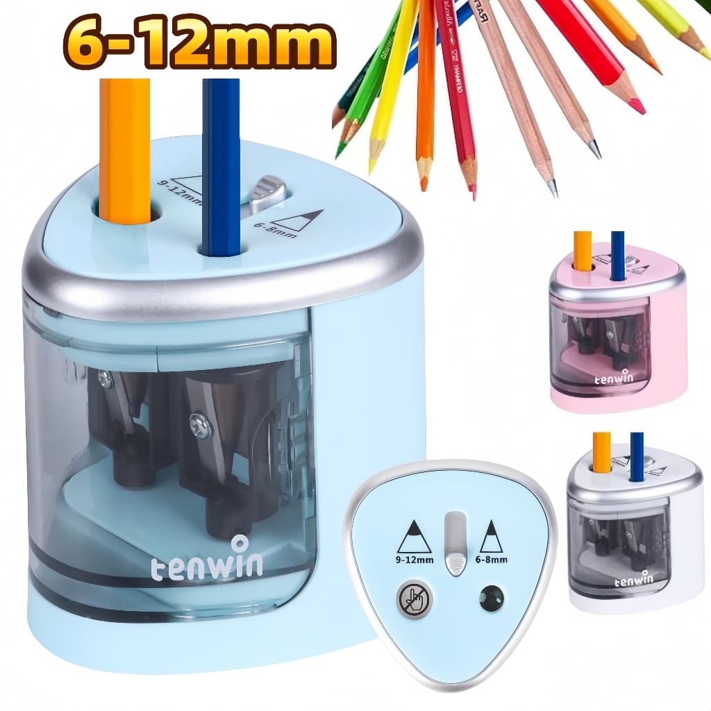 Apontador Elétrico Bateria para lápis Automático 6-12mm Multi-Funcional Operado Com 2 Furos para artistas E Casa escola