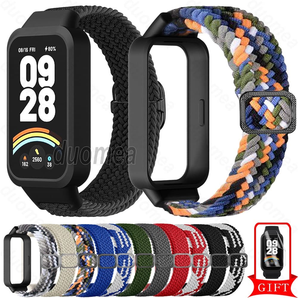Acessórios De Pulseira Tecida Com De Nylon Para Xiaomi Smart Band 9 Active / Redmi Smart Band 3
