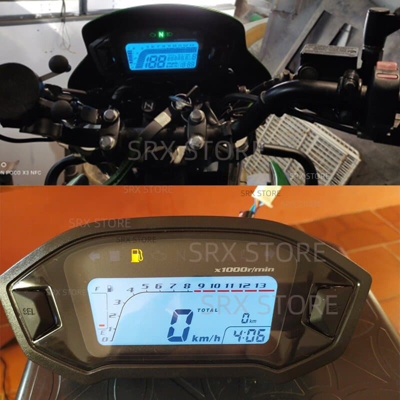 Medidor Digital Motocicleta Display LCD 10000RPM Velocímetro Da Cor Universal Odômetro Tacômetro Ajustável