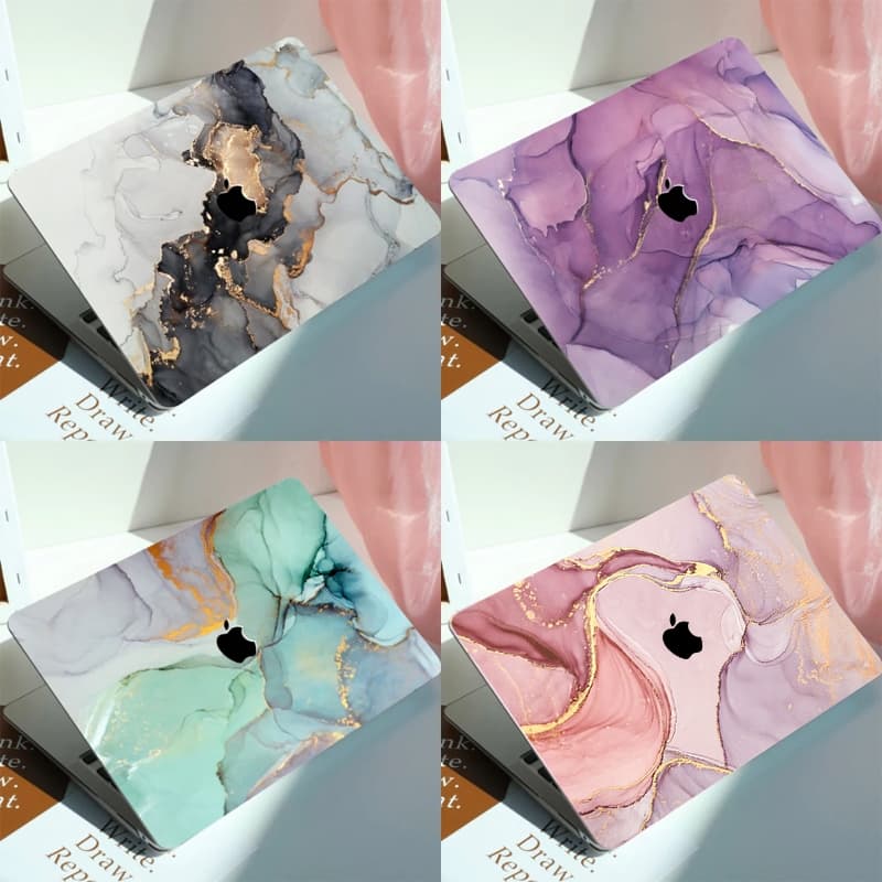 Caso de mármore azul gris para MacBook Air 13 polegadas (2025-2022,M2 M3 M4) A3240 A3113 A2681 2020 Air M1 A2337 A2179