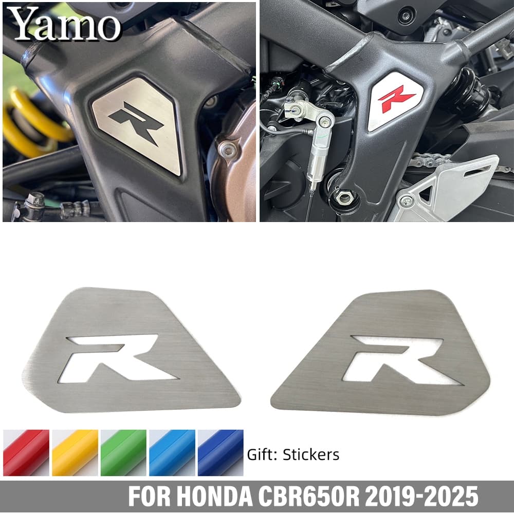Adesivos Grátis Para HONDA CBR650R CB650R 2019-2026 Quadro Decoração Folha De Aço Inoxidável Lateral Do Carro Um Par