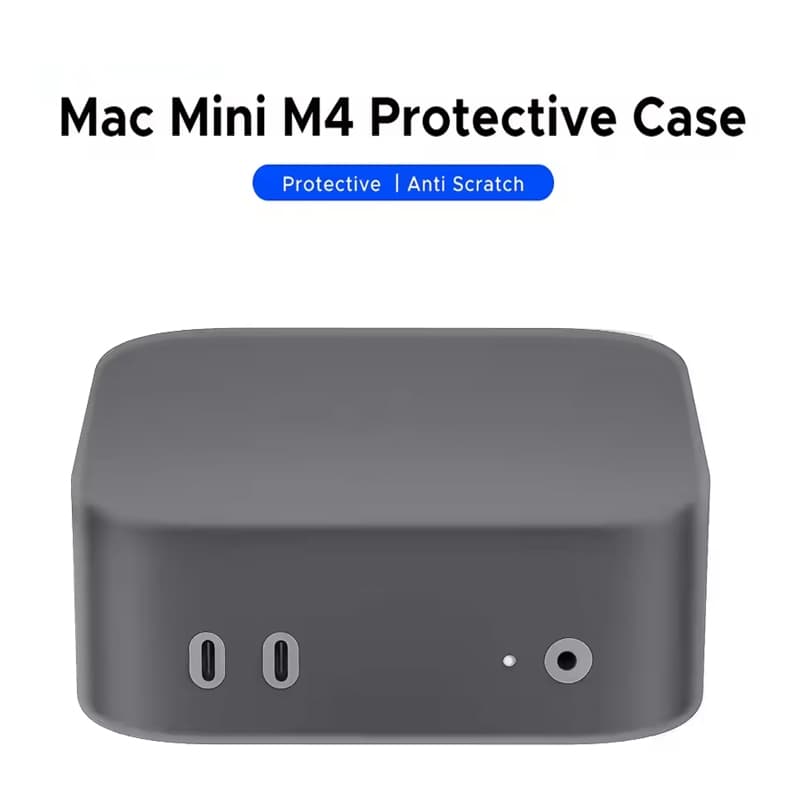 Capa Protetora de Silicone à Prova d'Água e Resistente ao Desgaste para Mac Mini M4/M4 Pro 2024, Abertura Precisa e à Pr