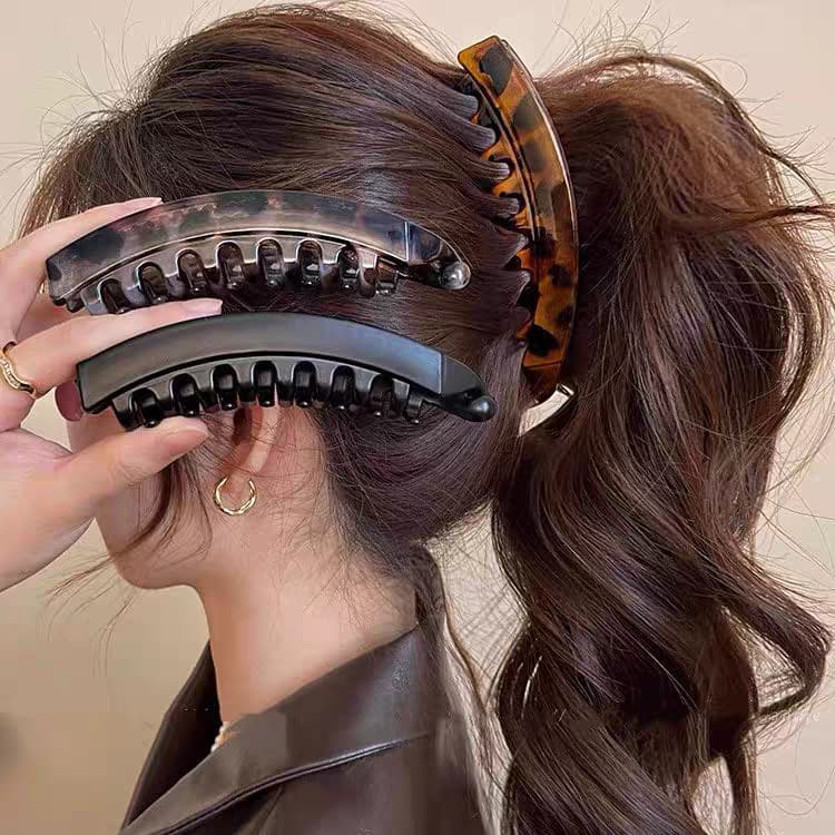 Grampo De Cabelo De banana Com Estampa De Leopardo vintage Único , Acessório Feminino Rabo De Cavalo Alto