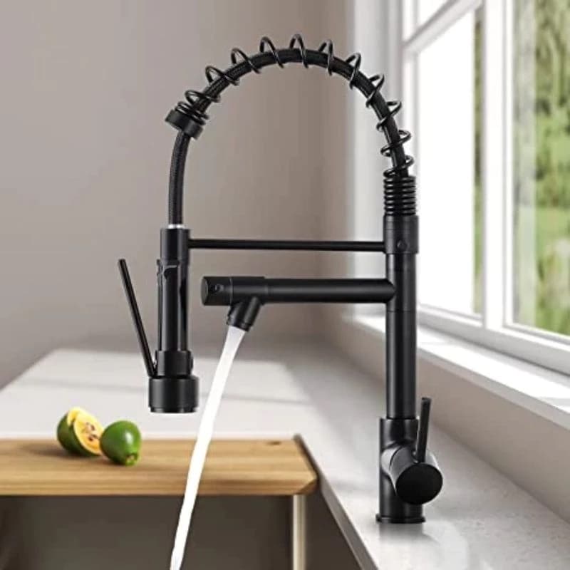 Torneira Cozinha Gourmet Monocomando Com Spray Extensor-Preto