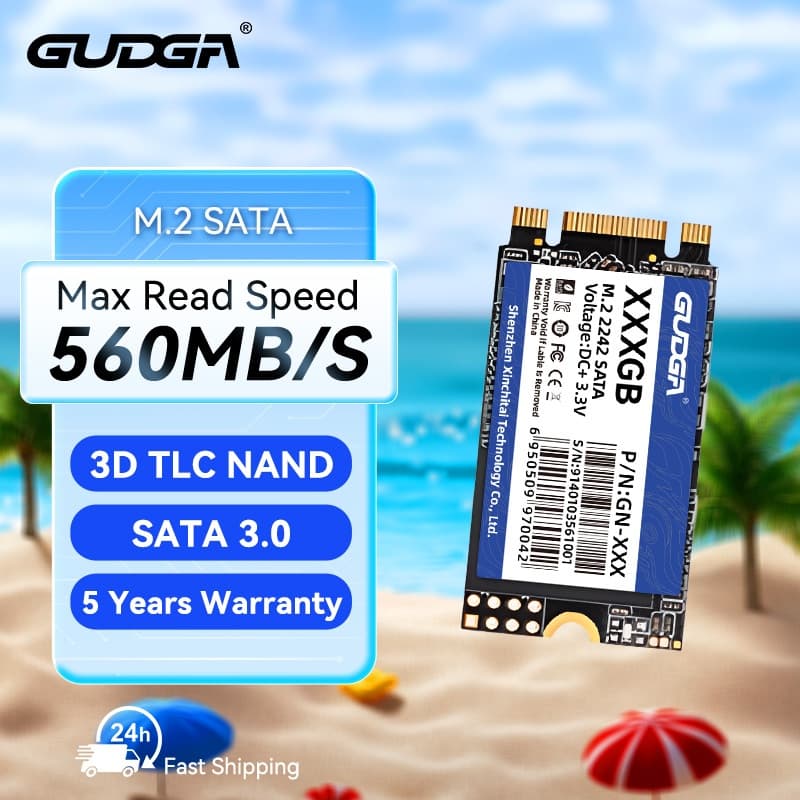 GUDGA SSD M2 SATA N 22X42mm 64GB 128GB 256GB 512GB Disco Rígido Interno De Estado Sólido Para Notebook PC Desktop Laptop