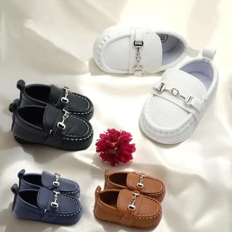 Deslizamento Casual De Cor Sólida Em Sapatos Mocassins De Cano Baixo Para Bebês Meninos , Baixos Leves E Confortáveis An