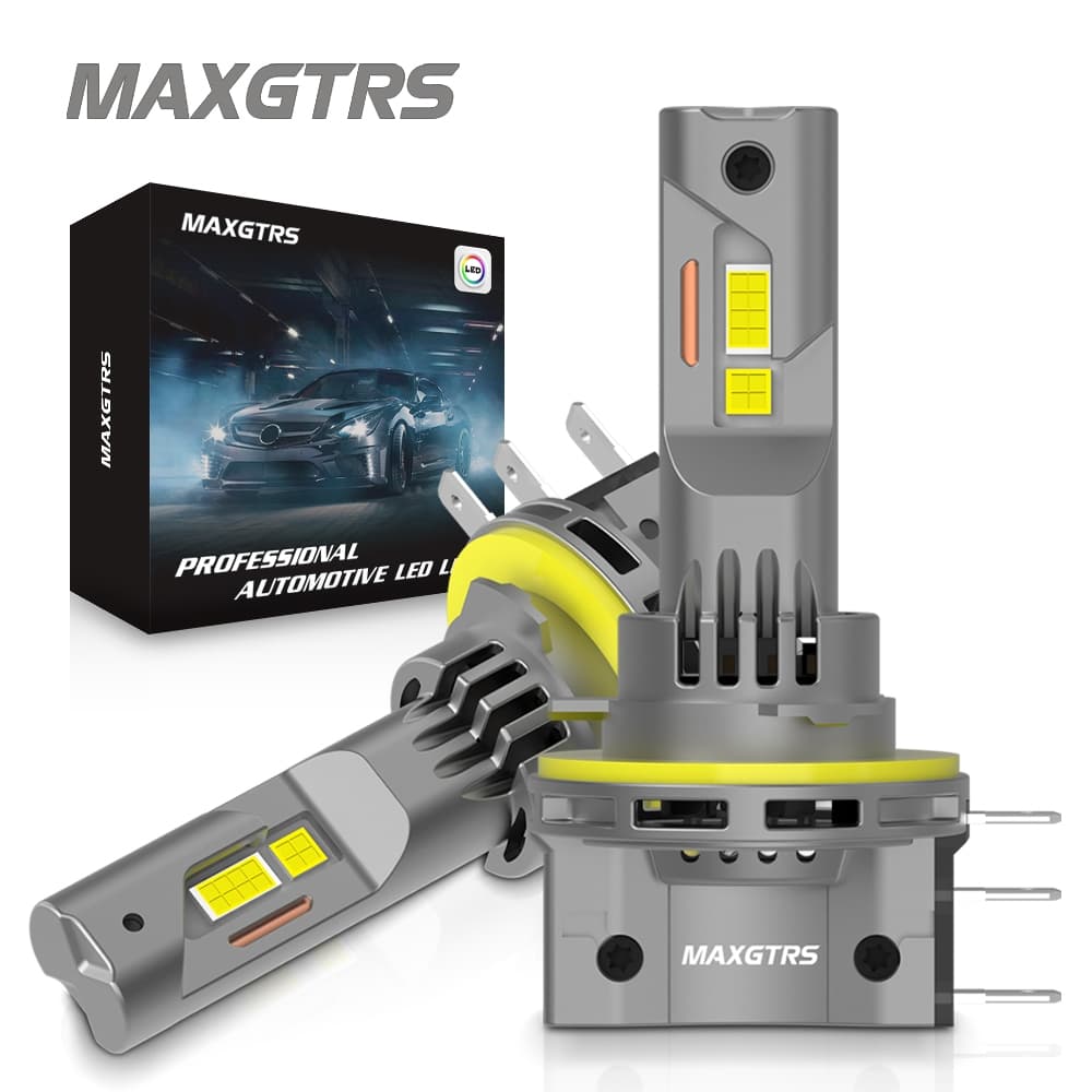 MAXGTRS 2pcs H15 LED Lâmpadas De Farol CANBUS 6500K Branco 30000LM Lâmpada De Condução DRL De Feixe Alto Para Carro Com 