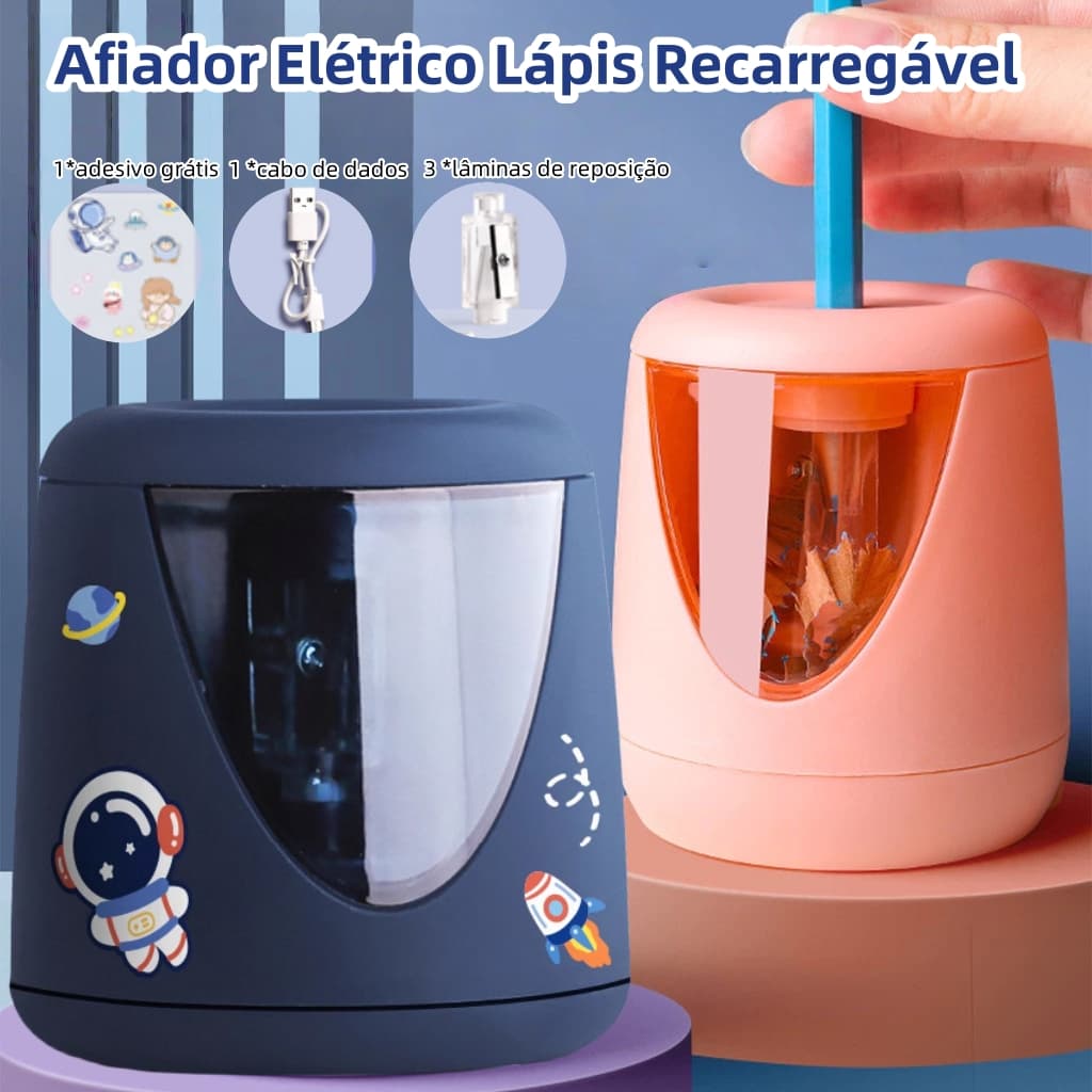 Recarregável Apontador de lápis elétrico Apontador eletrico para lápis automático Papelaria para estudantes
