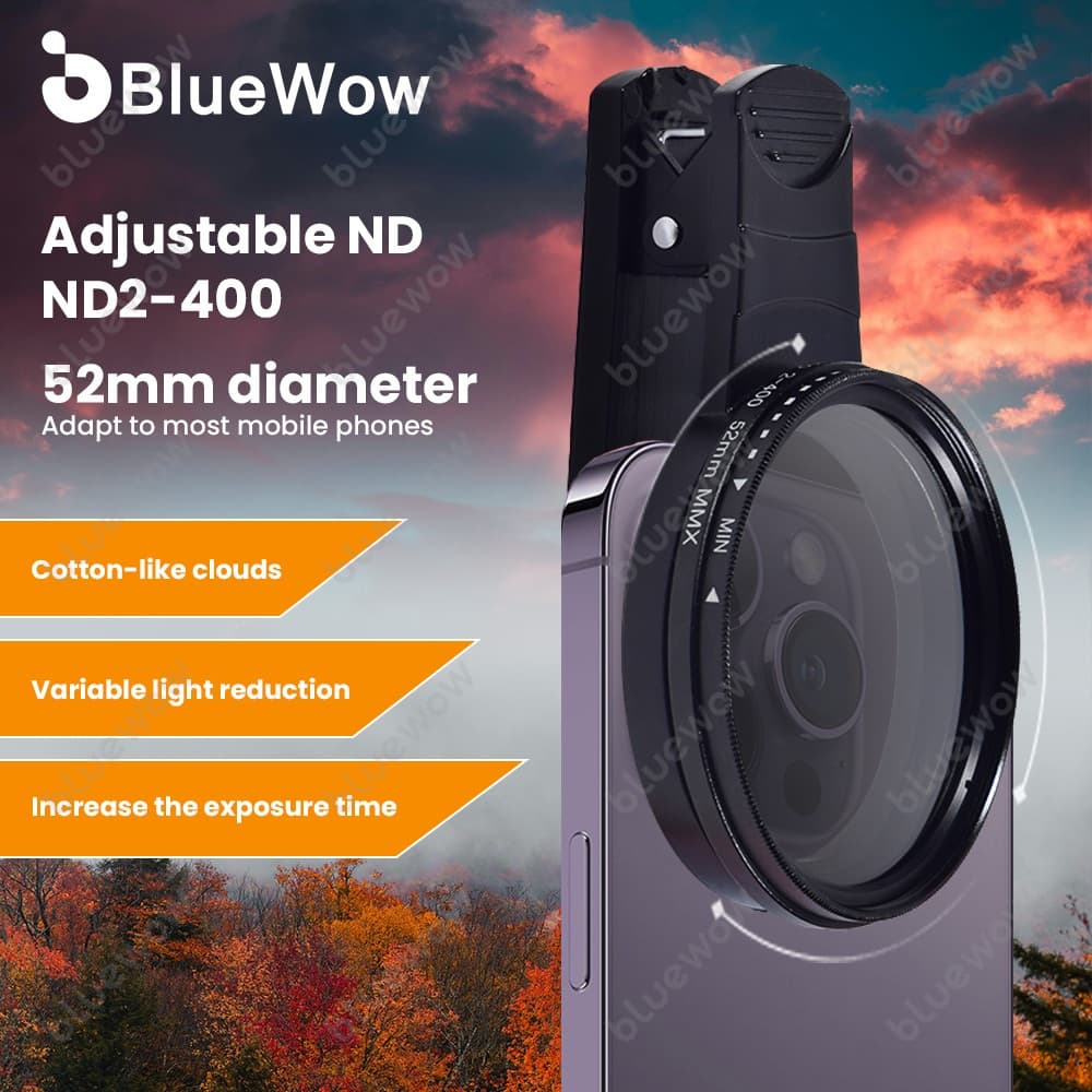 BlueWow Universal Ajustável ND 52mm/67mm Lente De Câmera CPL Polarizador Telefone Móvel Filtro De Redução De Luz Starlig