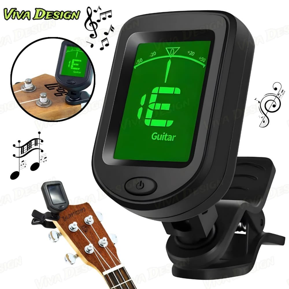 Afinador Digital Cromático Clip Violão Viola Guitarra Cavaco