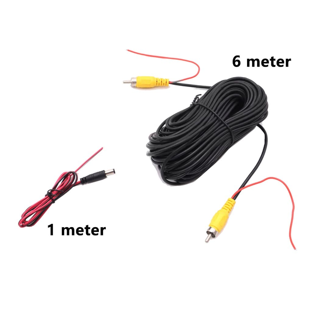 Cabo De Vídeo De 6 M + Acessórios De Alimentação De 1 Para Câmera Retrovisor De Ré De Carro