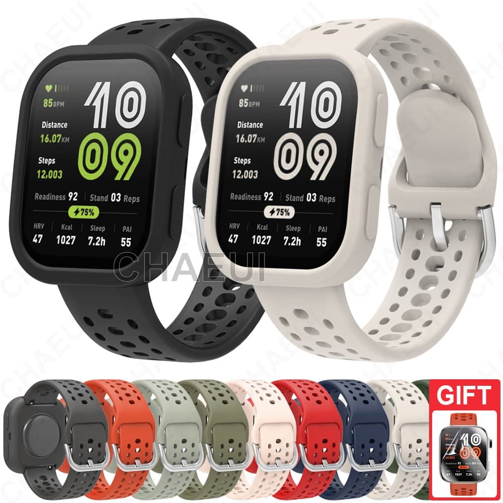 Pulseira De Silicone Com Moldura De Caixa , Acessórios De Para Amazfit Bip 6