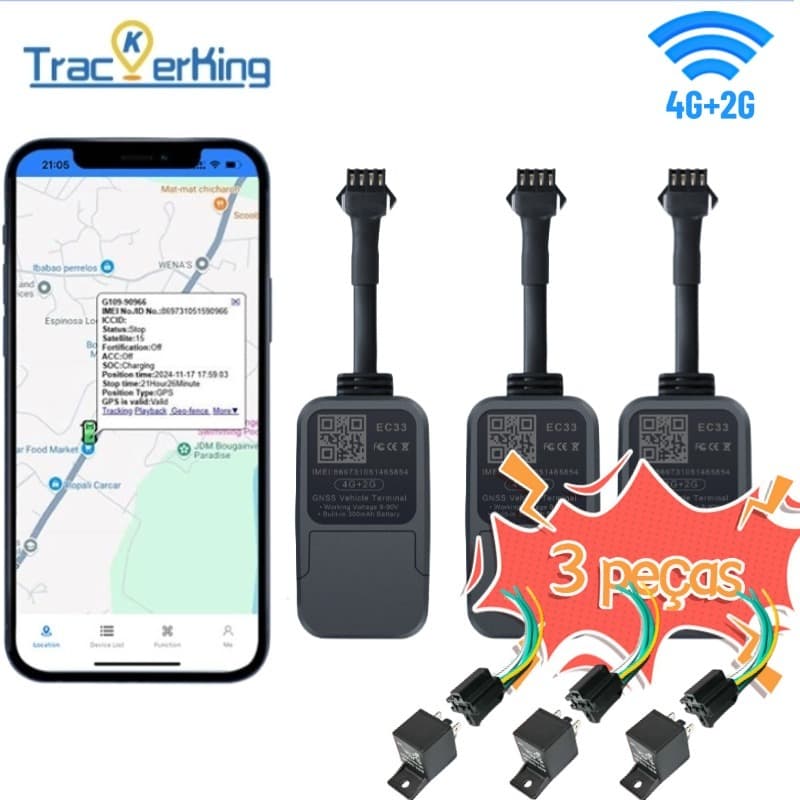 Rastreador GPS Para Motocicleta , Localizador De Satélite , EC33 , Dispositivo Antifurto/GSM 4G