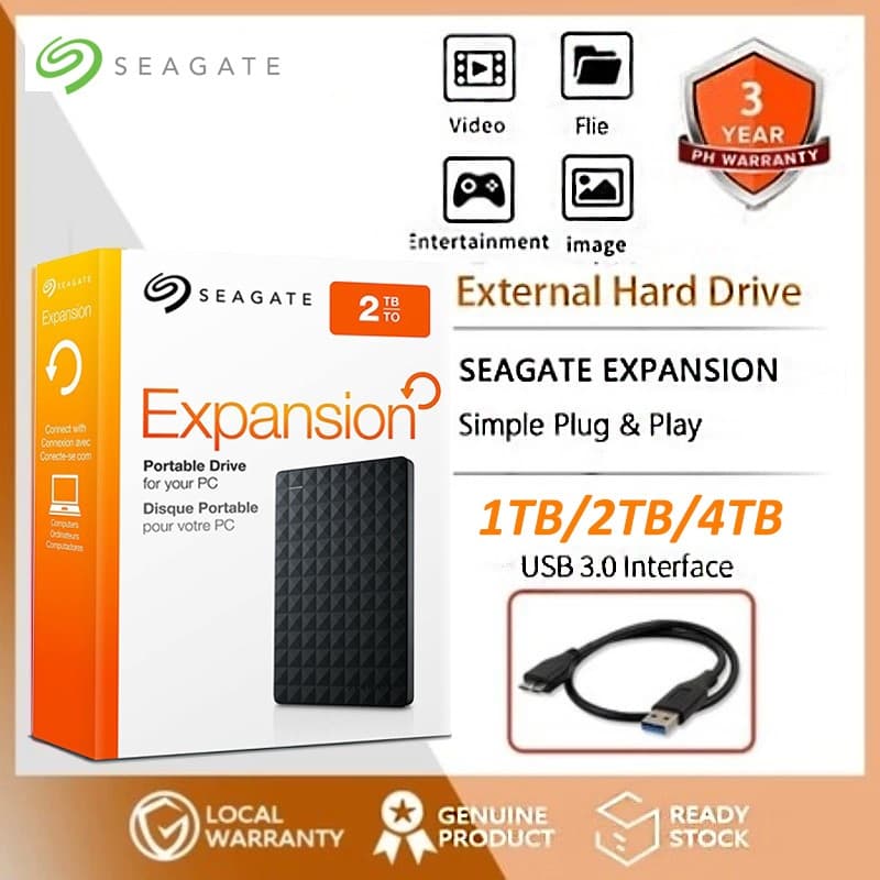 Seagate Hd Externo Alta Capacidade 1TB/2TB/4TB USB3.0 Disco Rígido Portátil 2.5 ''Laptop Hard Drive Plug And Play