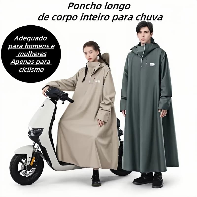 Capa de chuva para carros elétricos, motocicletas a bateria, poncho longo à prova de chuva para homens e mulheres