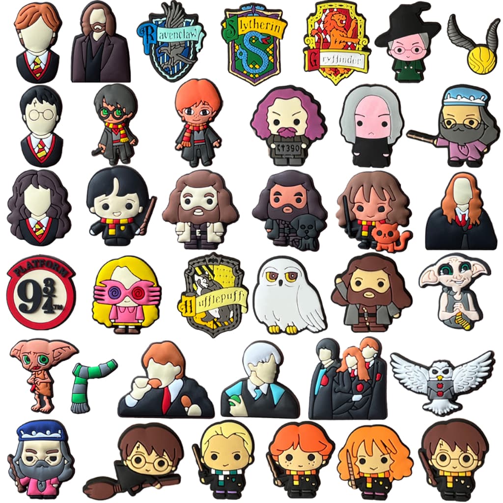 37 Estilo Sapato Encantos Decrations Desenhos Animados Filmes Clássicos Sandálias Fivela PVC Acessórios Botão