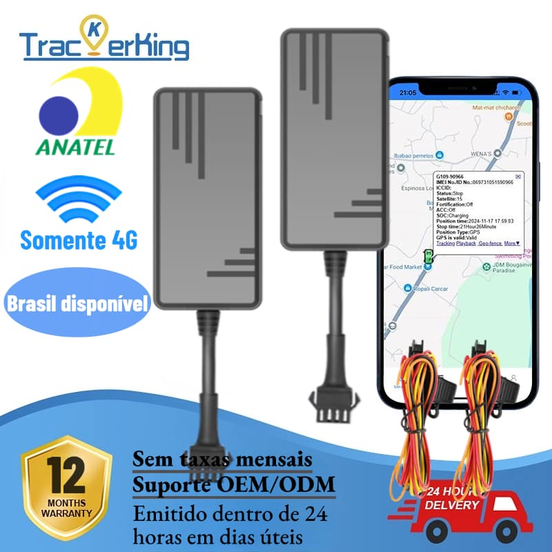 Rastreador GPS Para Motocicleta 4G J16 Versão Brasil Localizador De Satélite De Veículo Fácil instalação
