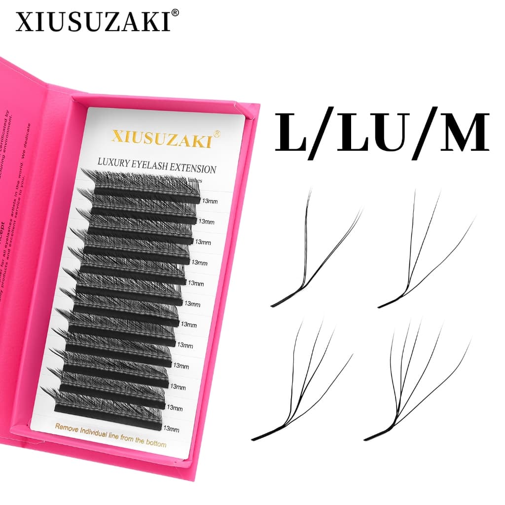 XIUSUZAKI L/LU（M） Curvatura YY/3D/4D/5D W Cílios Enxertados Fox Eyes Premade Volume De Ventilador