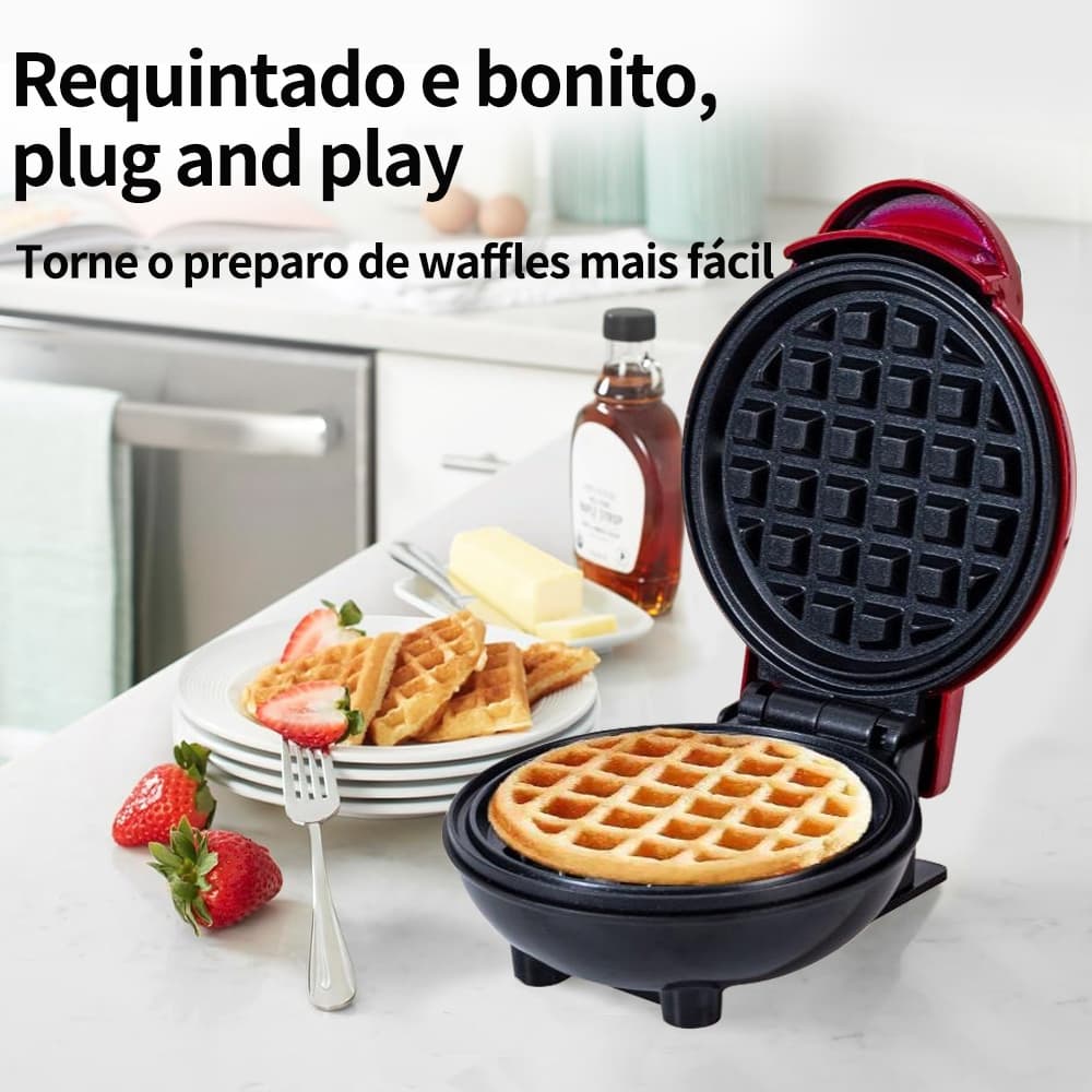 220V Mini Máquina De Waffle Elétrica Portátil Casa Cozinha Maker Panquecas Automáticas