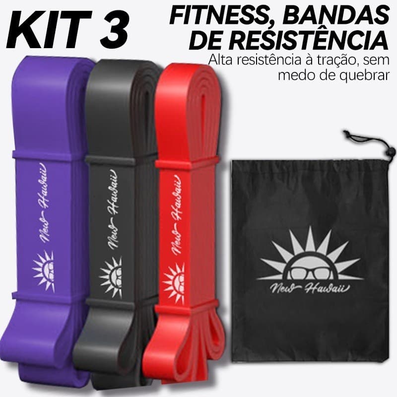 KIT 3 Super elastic bands for sports and shaping - high elastic tensile strength