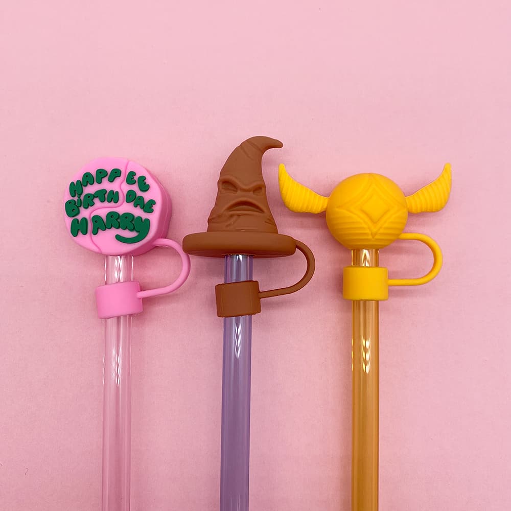 [Tampa De Palha À Prova De Poeira] O Menino Com Mágica , Capa Reutilizável , Canudo De 10 Mm , Encaixe Para Garrafa De Á