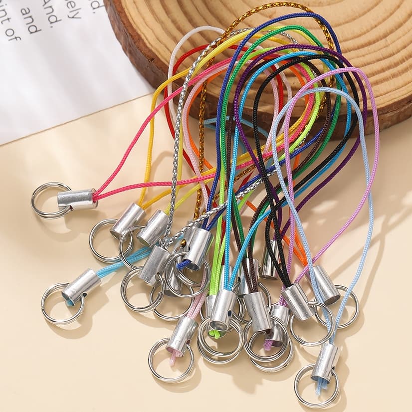 Kunkka 20-50 unidades cordão de poliéster para celular de círculo duplo para fabricação de pingentes de bolsa de celular