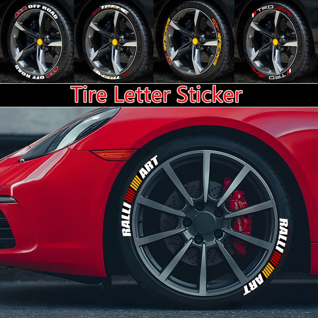 3D Carta Logotipo Pneu Adesivos Universal Acessórios De Carro Decoração Decalques De Modificação Personalizada | Para 4 