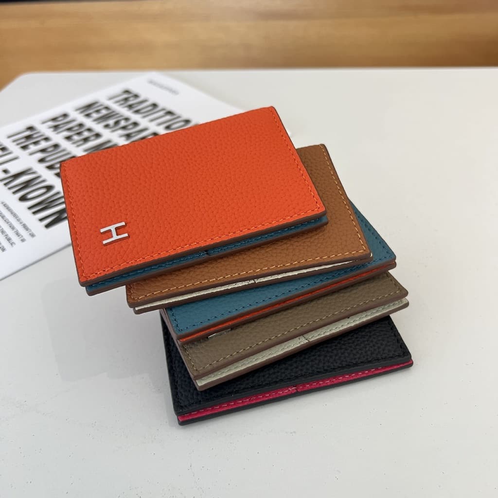 Nova moda carteira de couro genuíno senhoras dobrável titular do cartão primeira camada de couro