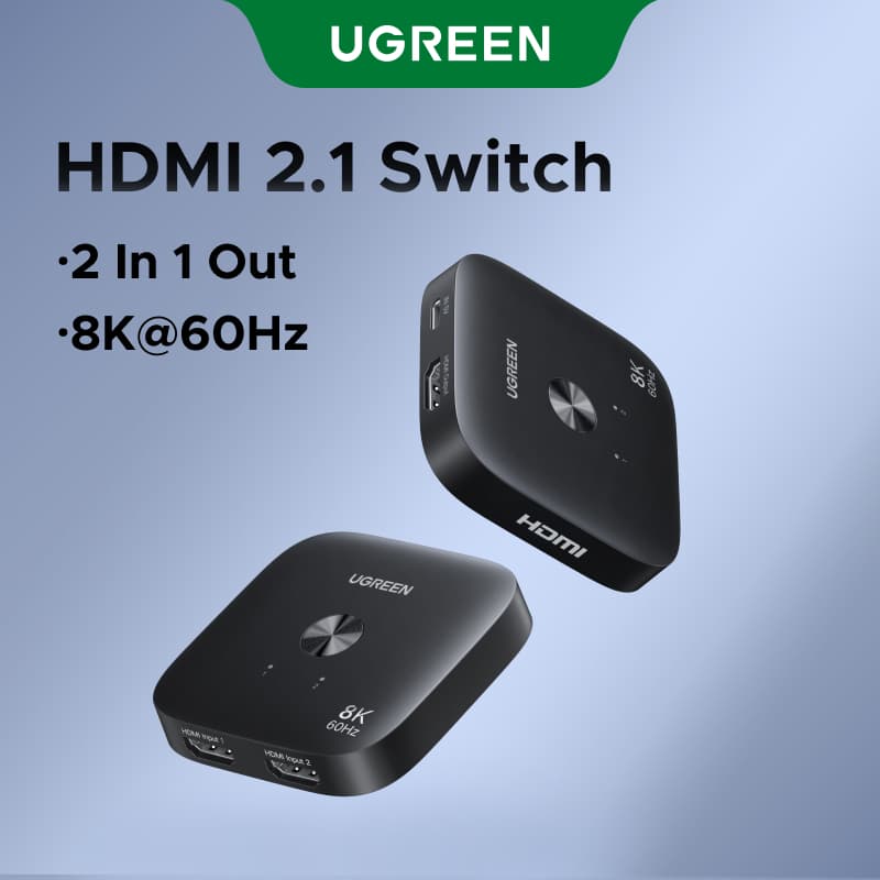 Interruptor HDMI UGREEN 2 Em 1 Saída 8K @ 60Hz 4K 120Hz 1080P 240Hz | Alta Taxa De Atualização Ampla Compatibilidade Con
