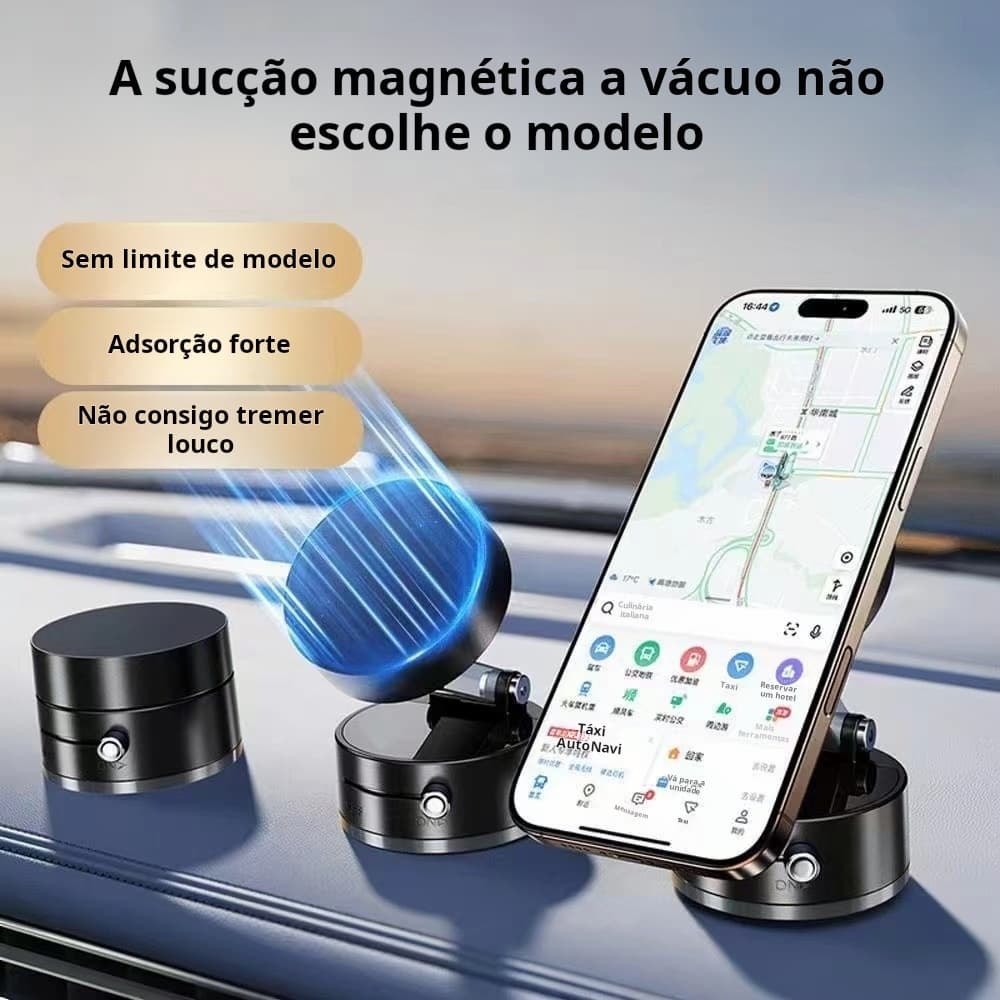 360°Suporte dobrável para celular Suporte magnético de adsorção de carro a vácuo dupla face