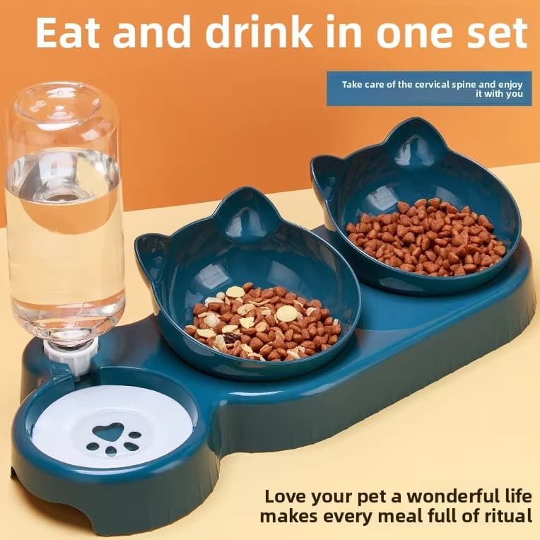 Comedouro Pet Elevado Bebedouro Automático C/ Limitador Triplo