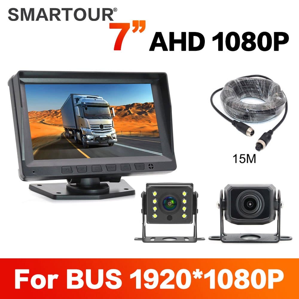 7 Polegada AHD TFT LCD Monitor De Visão Traseira Do Veículo Com 1080P Câmera Backup Sistema Estacionamento Para 24V Carr