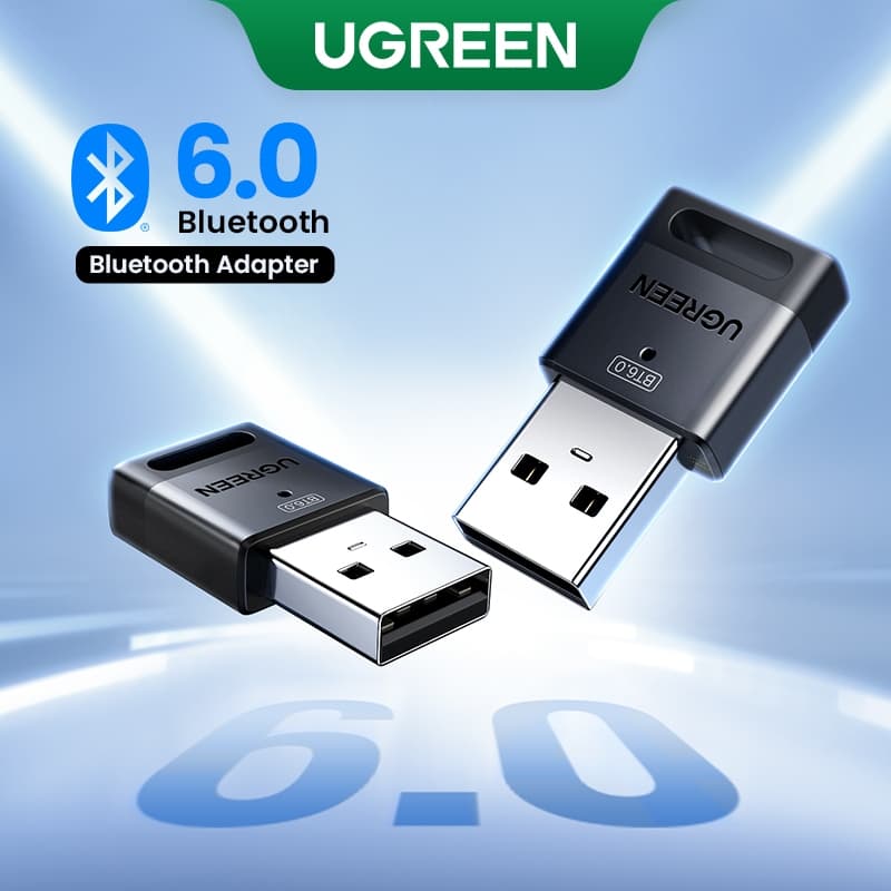 UGREEN USB Bluetooth 6.0 Adaptador Dongle Transmissor Receptor Sem Fio Para PC Windows 11 10 8.1 7 Fone De Ouvido Estére