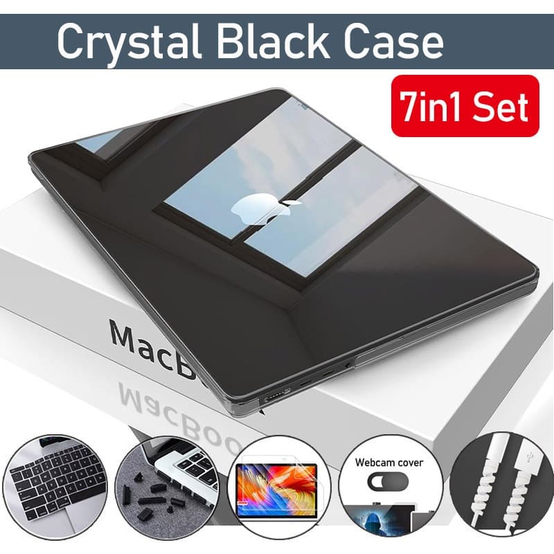 Caixa de cristal 8em 1 conjunto para Macbook Air M4 M3 M2 A3240 A3113 A2681 Pro M4 A3112 2020 Air Pro M1 A2337 A2338